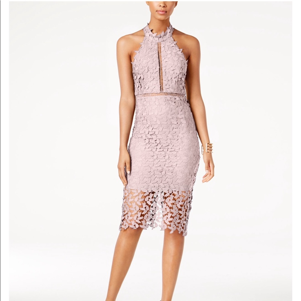 Bardot Lavender Lace Wedding Summer Cocktail Dress